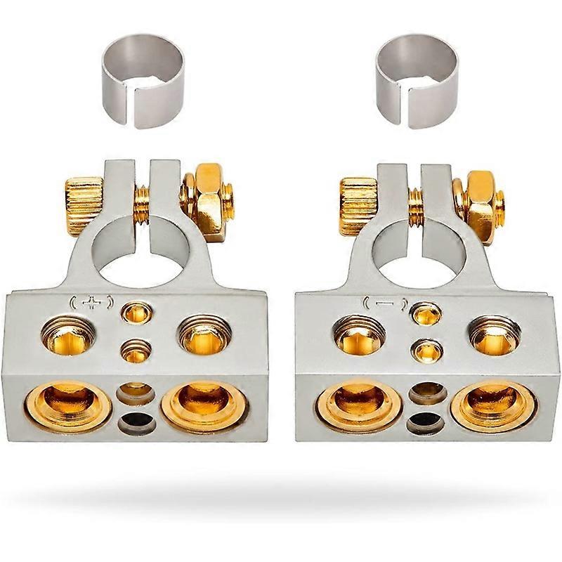 2PC Car Battery Terminal Connector Top Post Negative Positive 0/4/8/10 Gauge AWG