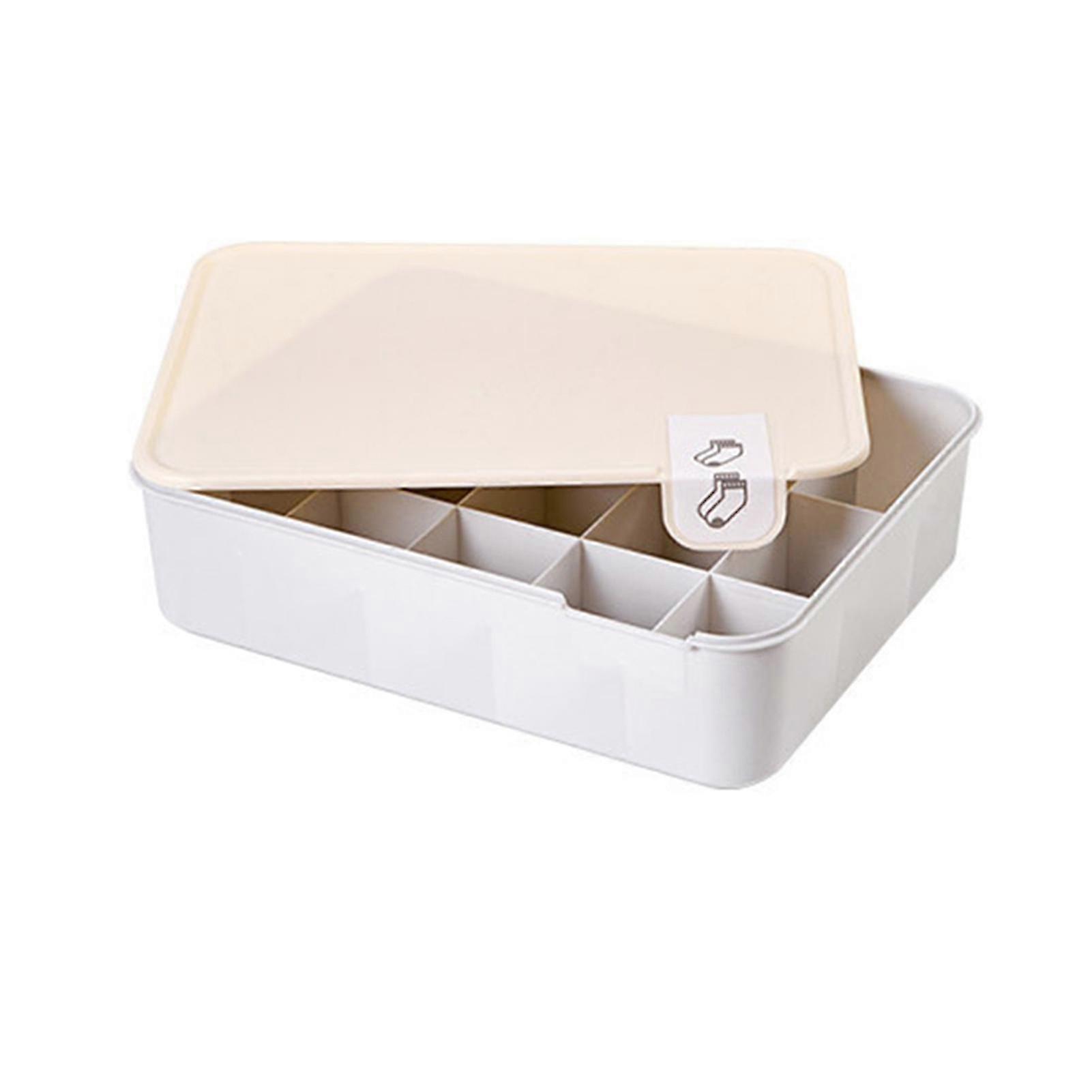 1/10/15 Grid Reusable Plastic Underwear Storage Box With Mark Closet Organizer Drawer