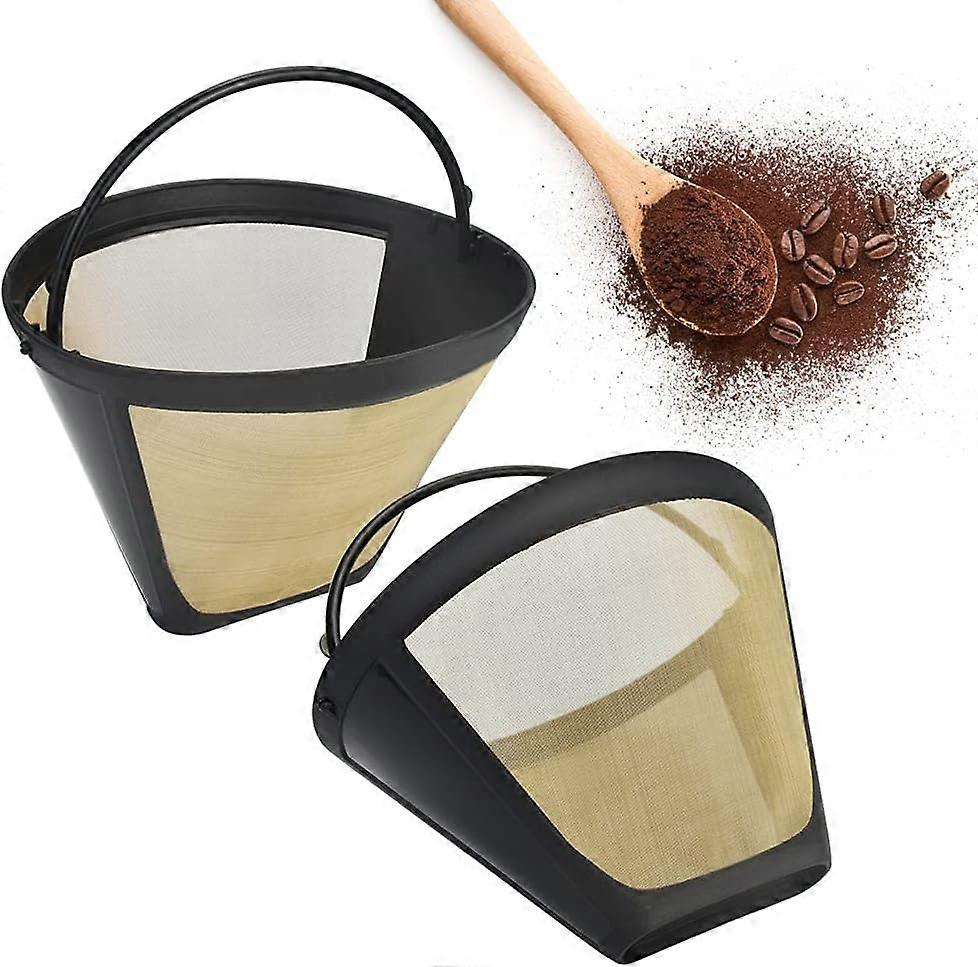 STCRERAG 2 PCS Gold 304 Steel Coffee Filter 10cm 100 Mesh Permanent Coffee Filter Rust Proof Reusable Corrosion Reusable Coffee Dripper for Coffee Mak