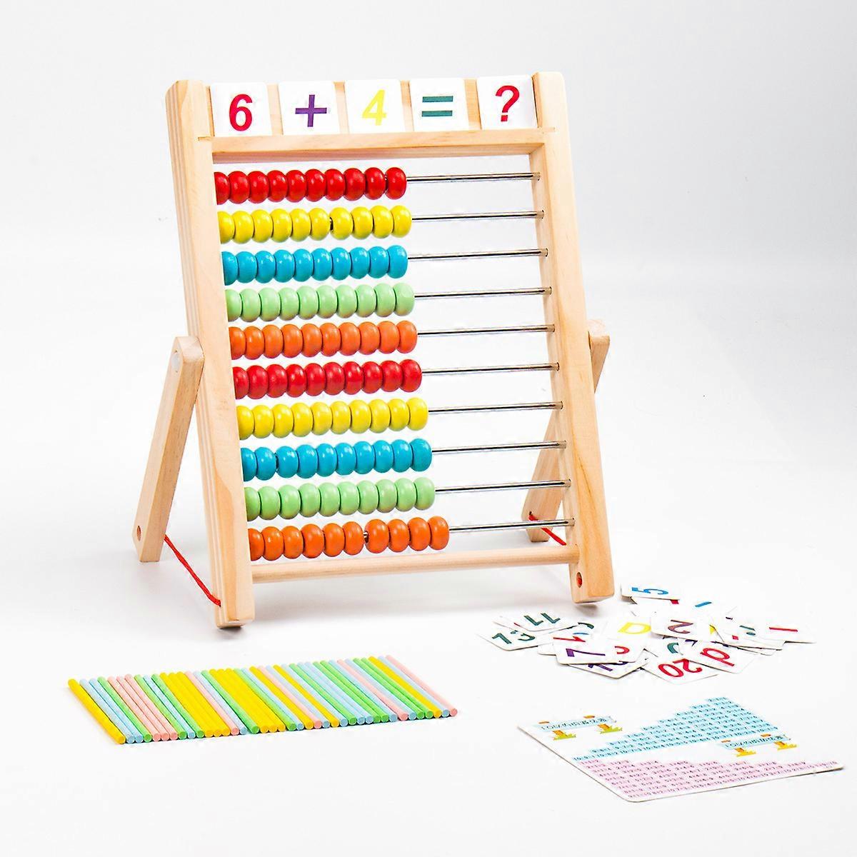 Wooden Children's Beads Rainbow Abacus Arithmetic Calculation Puzzle Operation Math Toy