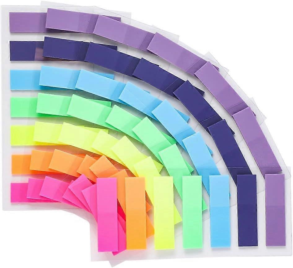 980 Pcs Sticky Notes Adhesive Markers, PET Colored Repositionable Bookmark Index Tabs for Separator Labels - 7 Colors, 12*45mm