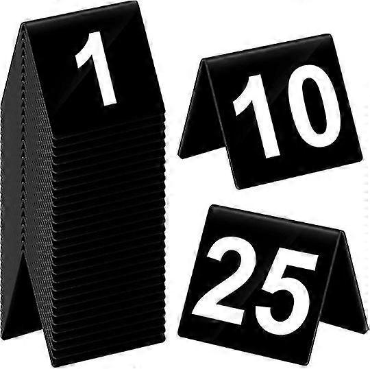 Table Numbers 1-25 Acrylic Double Side Numbered Table Tents Plastic Restaurant Wedding Table Number Table Tent Numbers Cards Signs
