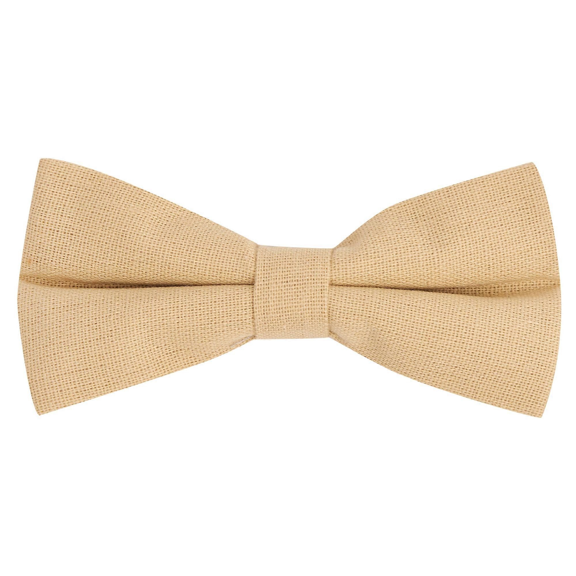 Sand Cream Linen Bow Tie