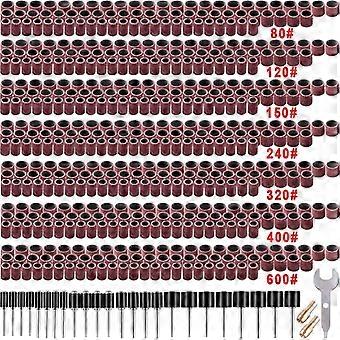 531-delige schuurtrommelset voor Dremel roterende gereedschappen, met 504-delige schuurtrommel 24-delige trommelhouder 2-delige zelfspannende boorkop en 1-delige boorkop
