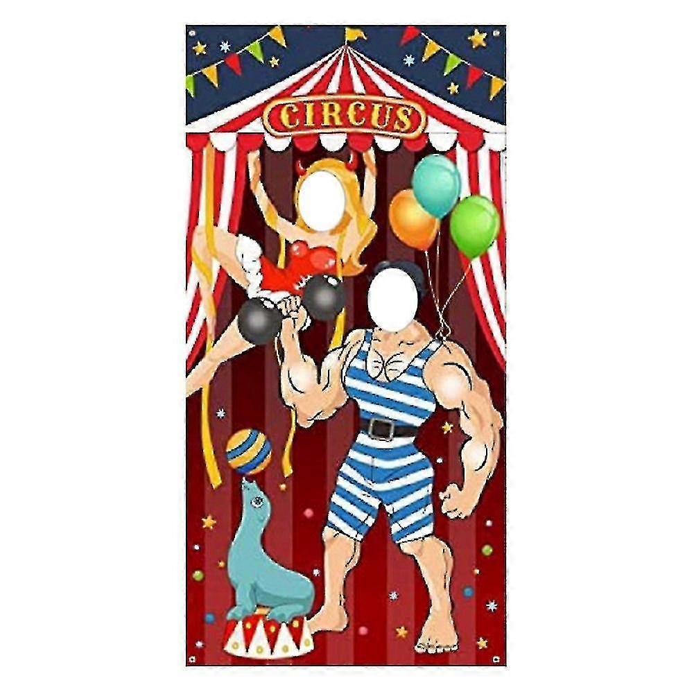 嘉年华马戏团派对装饰嘉年华照片门横幅背景道具，织物照片门横幅-YUHAO