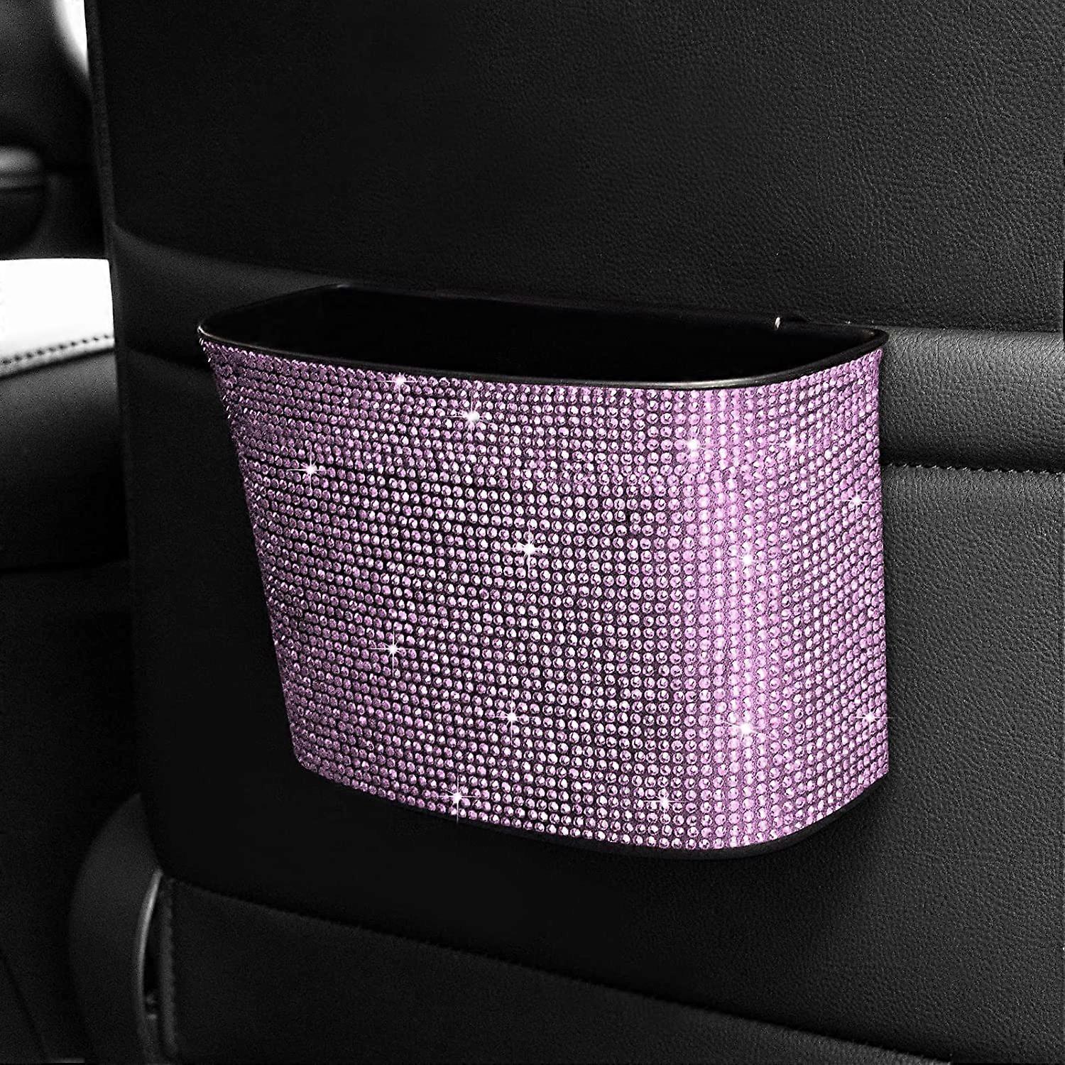 Auto-Mülleimer Bling Kristall Auto Aufbewahrungstaschen, 100% auslaufsicher Auto Müllcontainer Auto Müllsack hängen