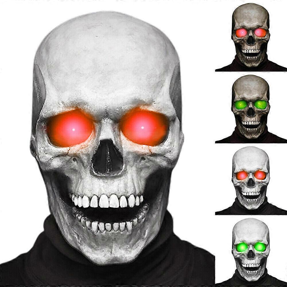 Full Head Skull Mask - Creepy Realistic Head Skull Latex Mask with Movable Jaw