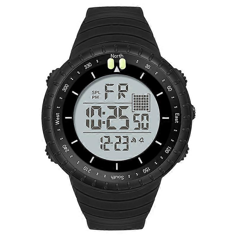 SANDA 6071 Three-split LED Digital Display ectronic Watch Black White