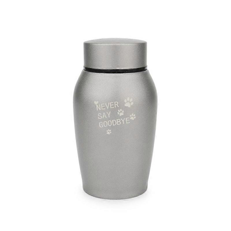 Pet Urn Bottle Personalized Custom Name Date Memorial Dog Cat Keepsake Container Ashes Bottle Can Stainless Steel Grey