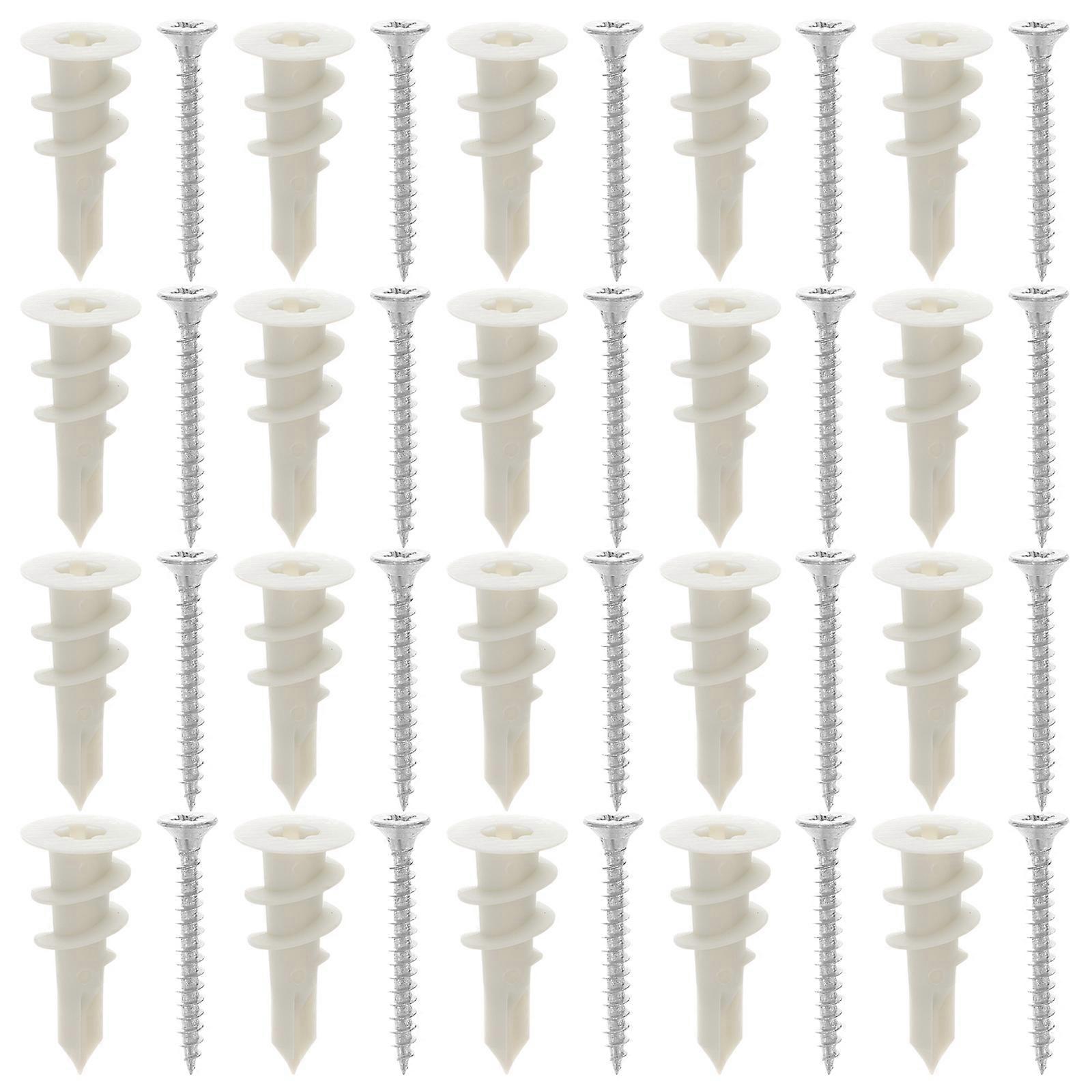 20 Sets Self Drilling Drywall Screws Plasterboard Self Tapping Anchors Kits