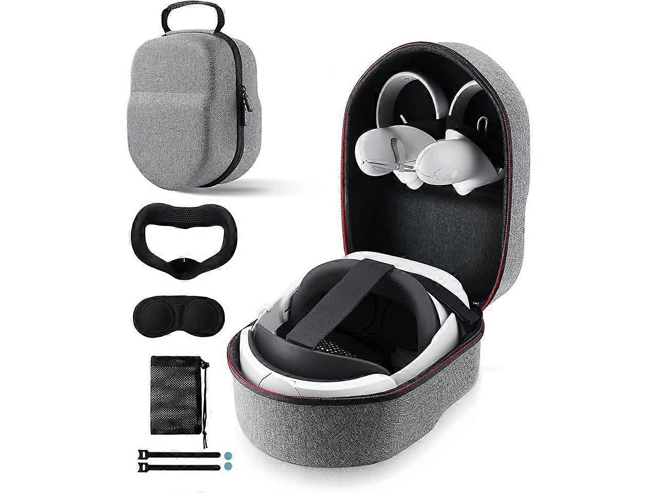 Case for Oculus Quest 2 fit Official Elite Strap Version, with Silicone Face Cover & Len Protector, Portable Protection Hard Carrying Case for Meta Qu