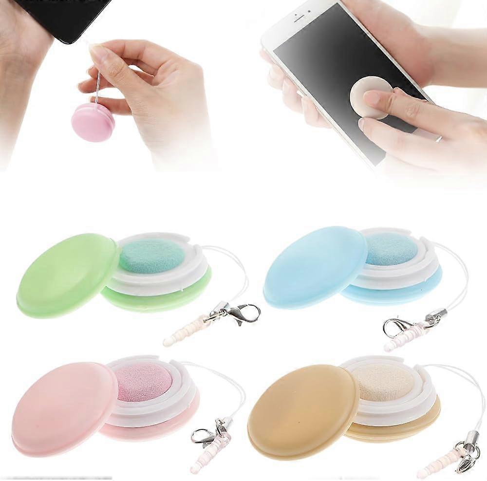 4 buc Macaron Phone Screen Cleaner, 2024 New Macaron Mobile Phone Screen Wipe, Cute Mobile Phone Pandantiv Screen and Eyeglass Brush Cleaner Brush Macar