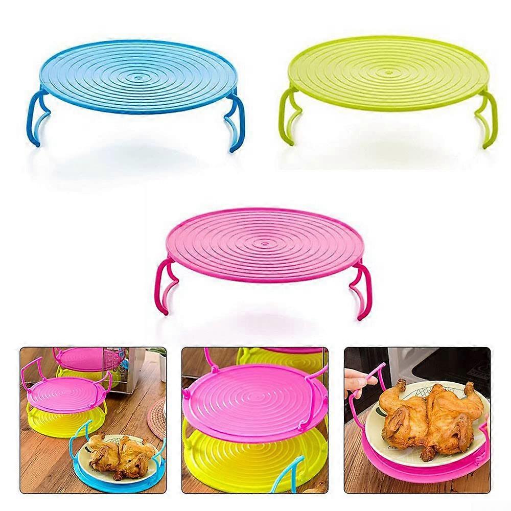 Upper And Lower Two-Layer Steaming Rack Kitchen Organization Tray, Kitchen Supplies, Foldable, Double-Layer Heating, Multi-Functional Dish Rack (Blue,