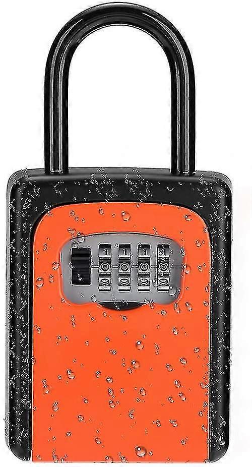 Key Lock Box, 4 Digit Combination Key Storage Lock Box With Resettable Code, Portable Key Safe Box For Door Knob, Realtors, Contractors