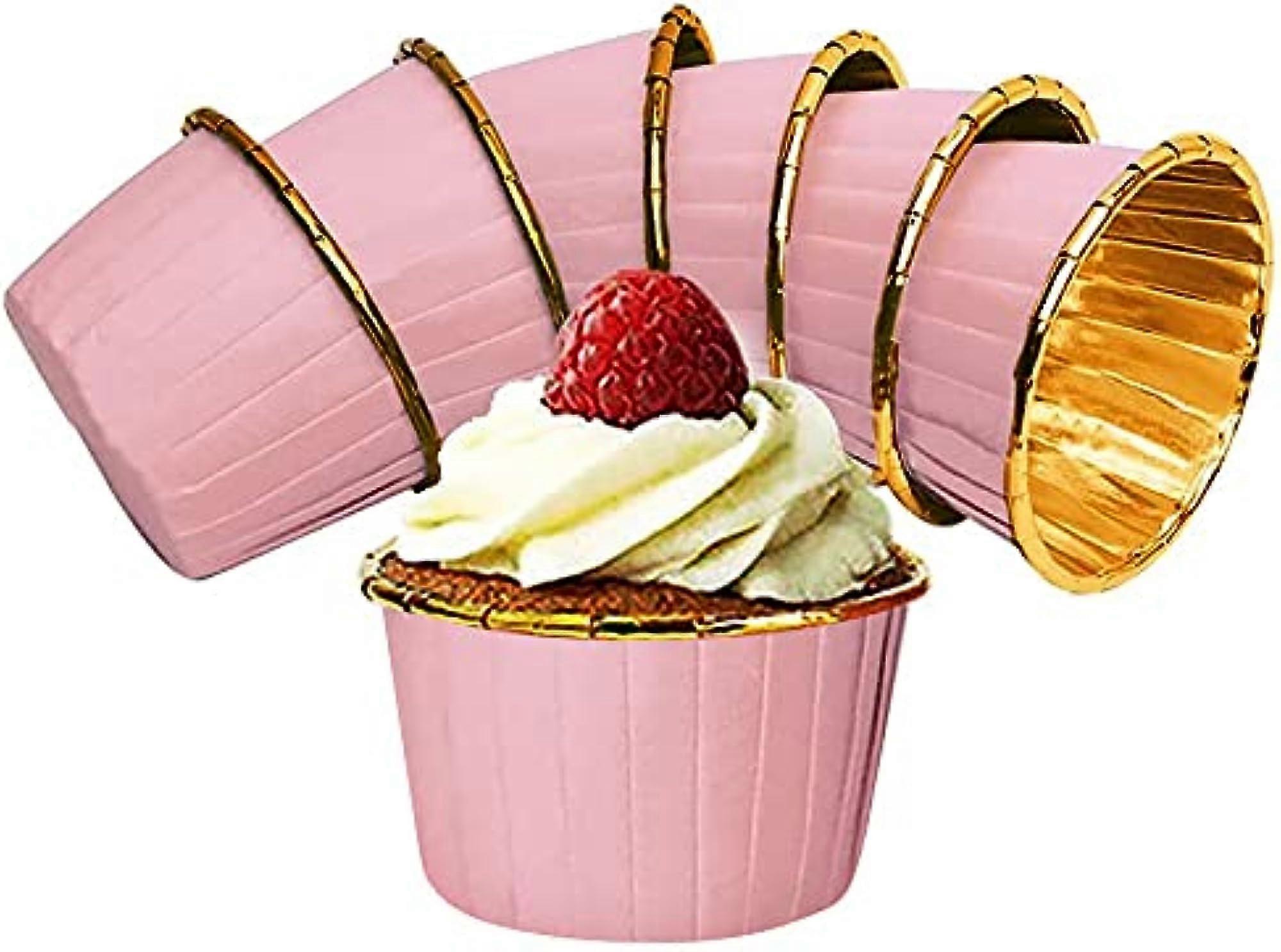 50 PCS Gold Cupcake Cases, Cup Cake Cases Cake Cases for Baking Cupcake