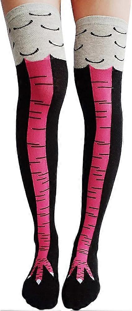 Chicken Leg Socks, Chicken Leg Stockings, Crazy and Fun (Rose Red)
