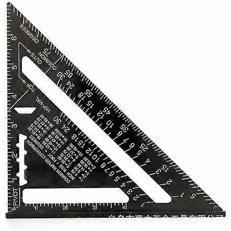 17cm Triangle Protractor Aluminum Alloy Square Carpenter Triangle Metric Professional Carpentry Angle Ruler Triangular Ruler Measuring Tool