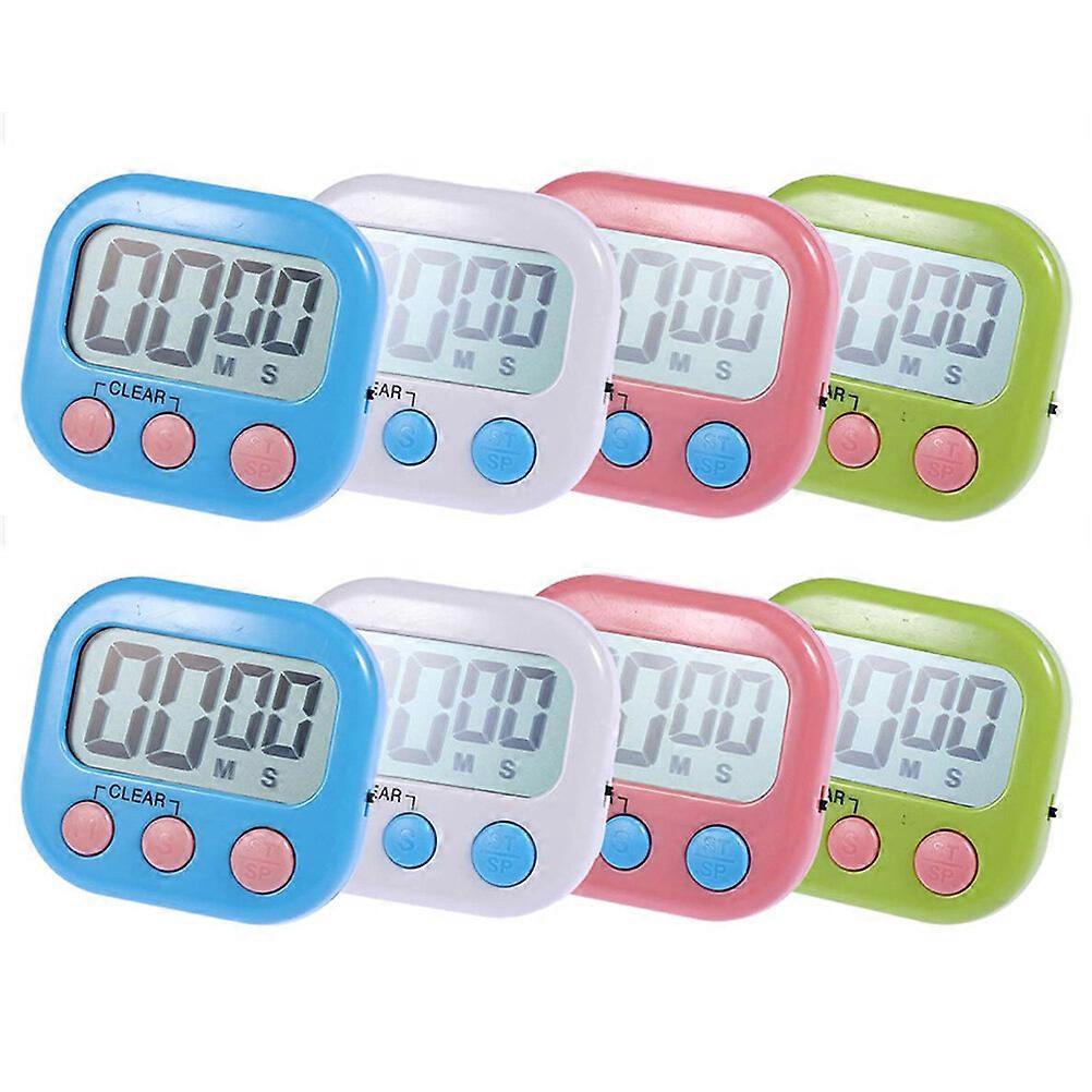 8pcs Digital Timer Magnetic Electronic Countdown Loud Sound No Battery
