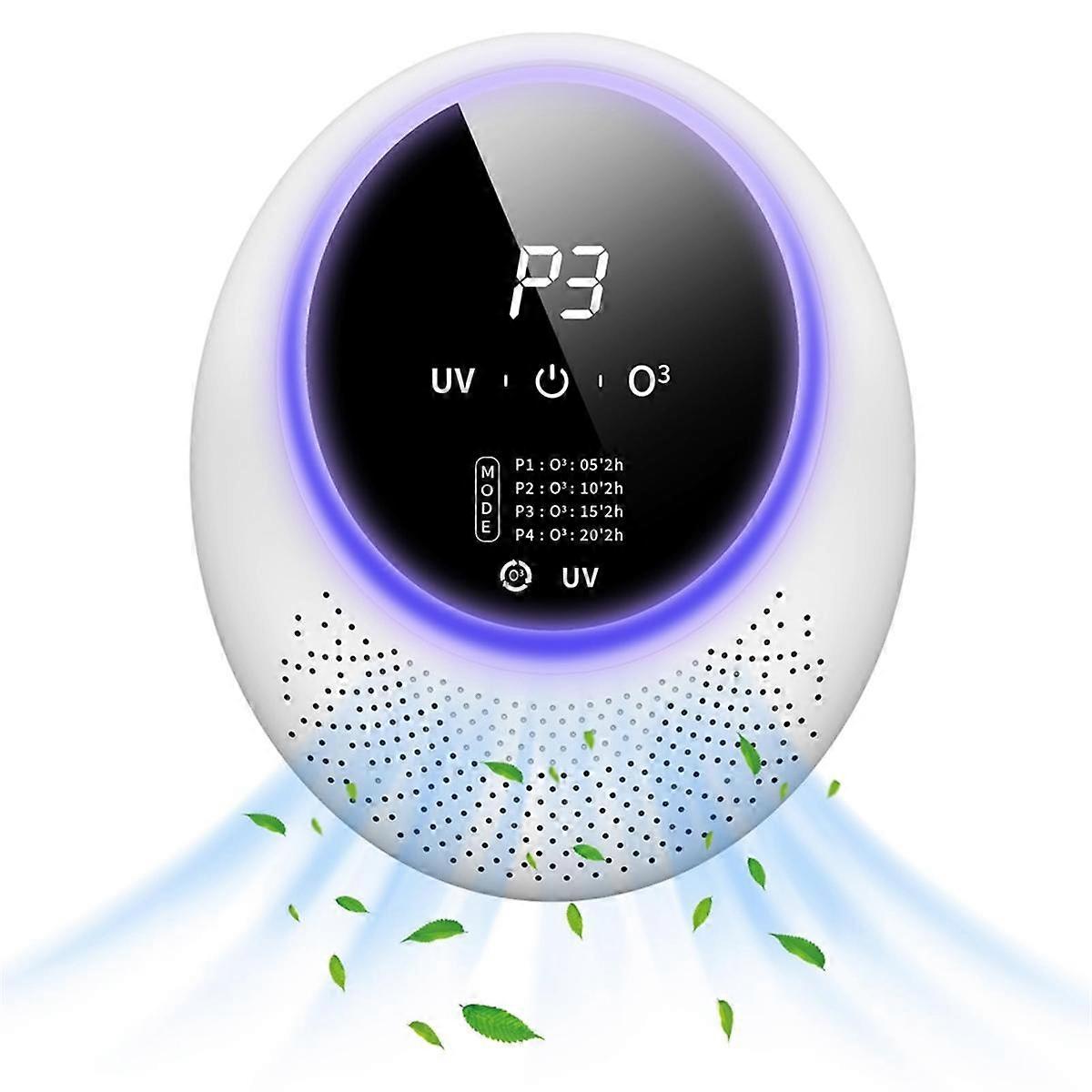 Ozone Machine Odor Removal for Home & Pets, Portable Generator with 10,000mAh Battery, Eliminator Home,Closet White