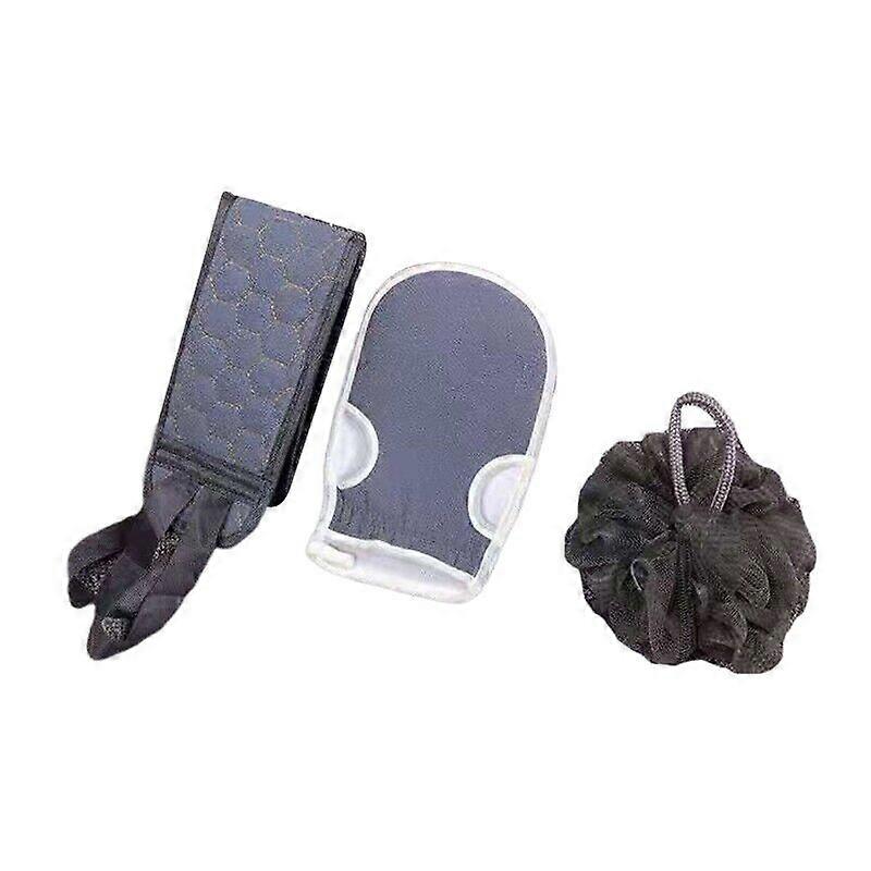 Household Shower Tools Bath Sponge Back Scrubber Glove 3 Pieces Set