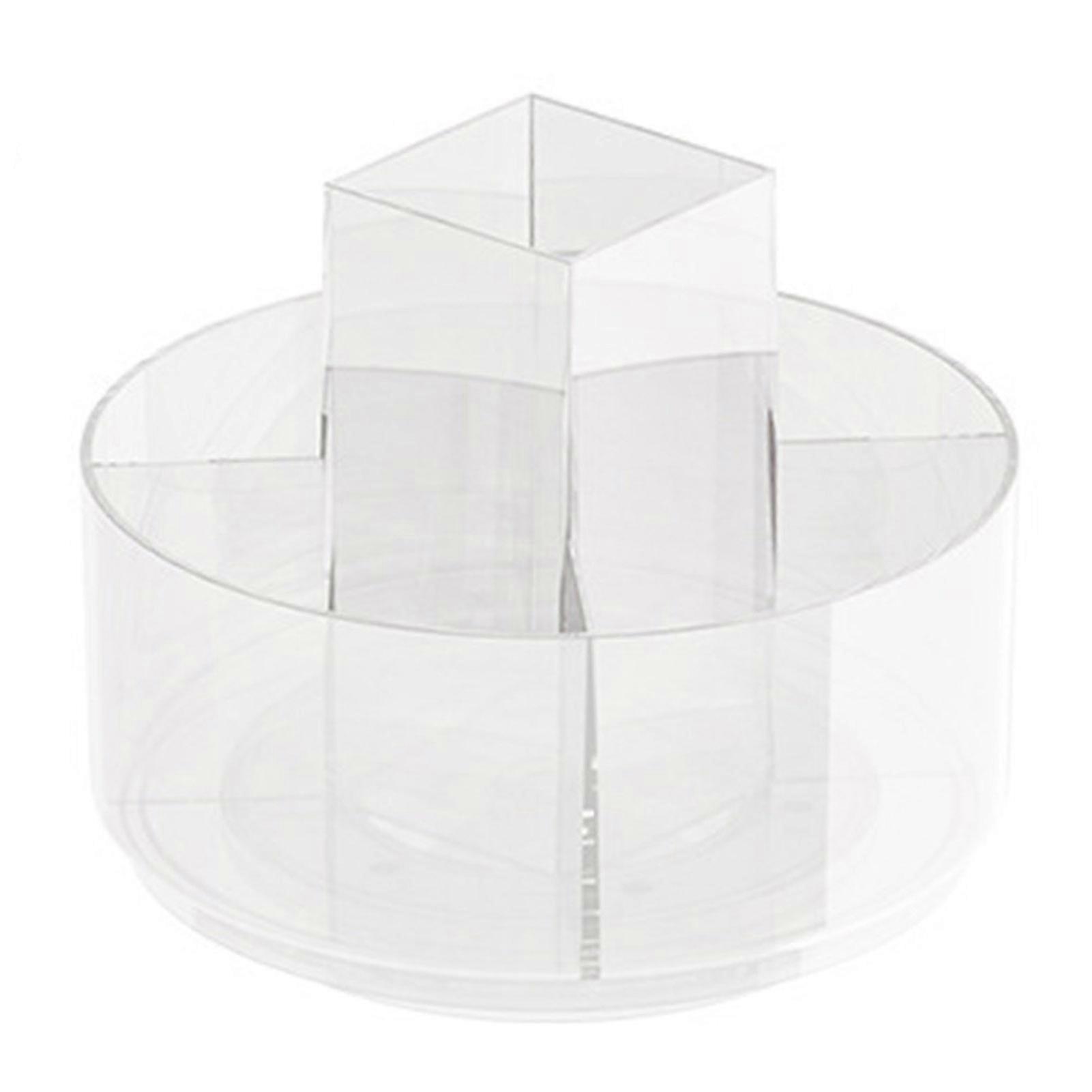Cosmetic Storage Box Large Capacity Multiple Compartments 360-Degree Rotatable Design Easy Access Makeup Brush Organizer Jikaix