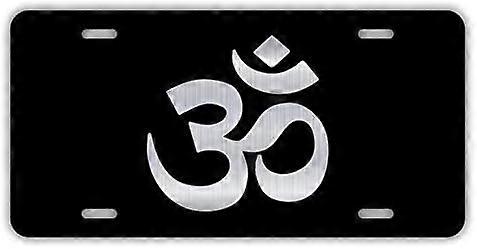 Placa de Licença de Alumínio Gravada com Símbolo Hindu OM | 6 polegadas por 12 polegadas | Carro Caminhão RV Trailer Wall Shop Man Cave | VLP771