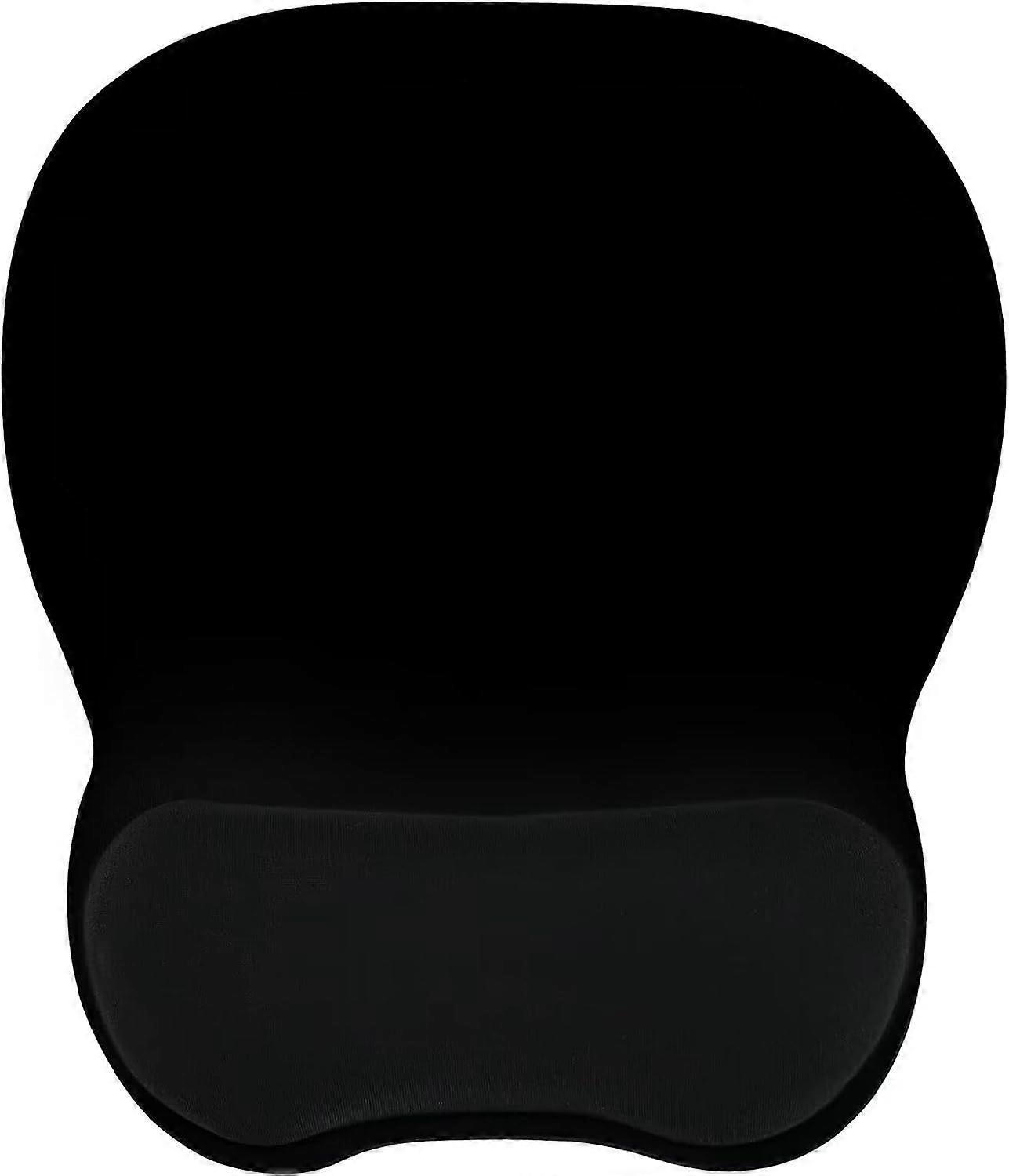 Mauspad mit Memory-Schaum-Handgelenkstütze, 4-mm-Mauspad Mauspad mit rutschfester Gummibasis, Schwarz