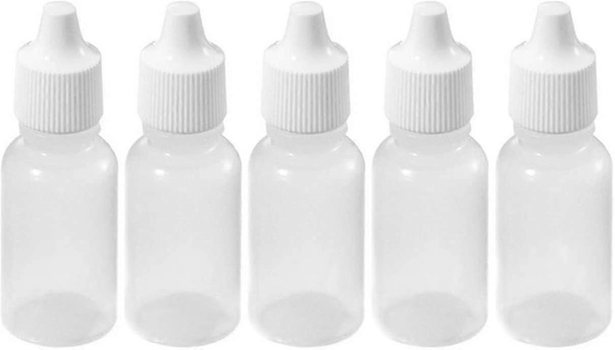 Empty Soft Plastic Tip Squeeze Dropper Bottle With Removable Drip Cap 50 Pcs (10ml)