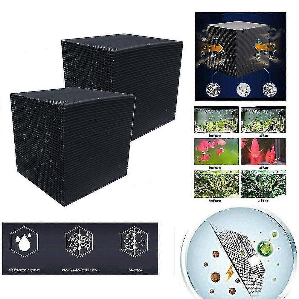 Fish Tank Filter Cube Activated Carbon Cleaning Filtration Water Purifier