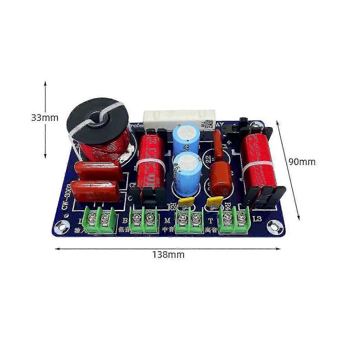 3 Way Frequency Divider Hi-fi Crossover Audiophile Home Theater High Middle And Low Speakers Retrof