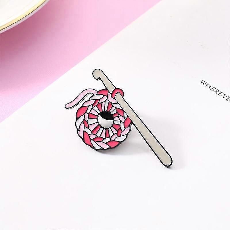 Creative Knit Wool Ball Crochet Enamel Brooch Sweater Badge Lapel Pin