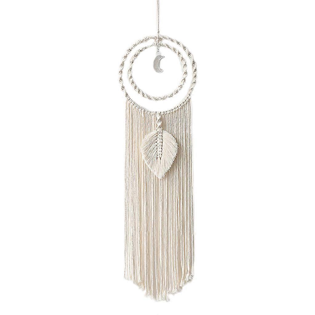 Moon Leaf Macrame -seinä roikkuva kuvakudos Käsintehdyt kudotut Boho-seinäkoristeet