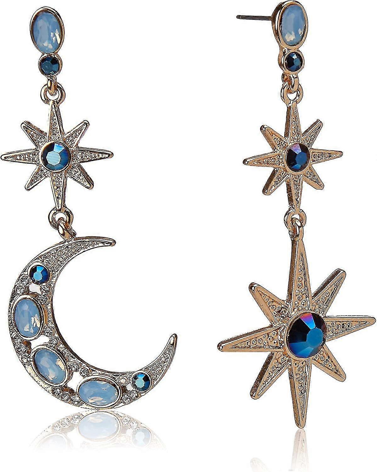 Celestial Moon & Star Drop Earrings