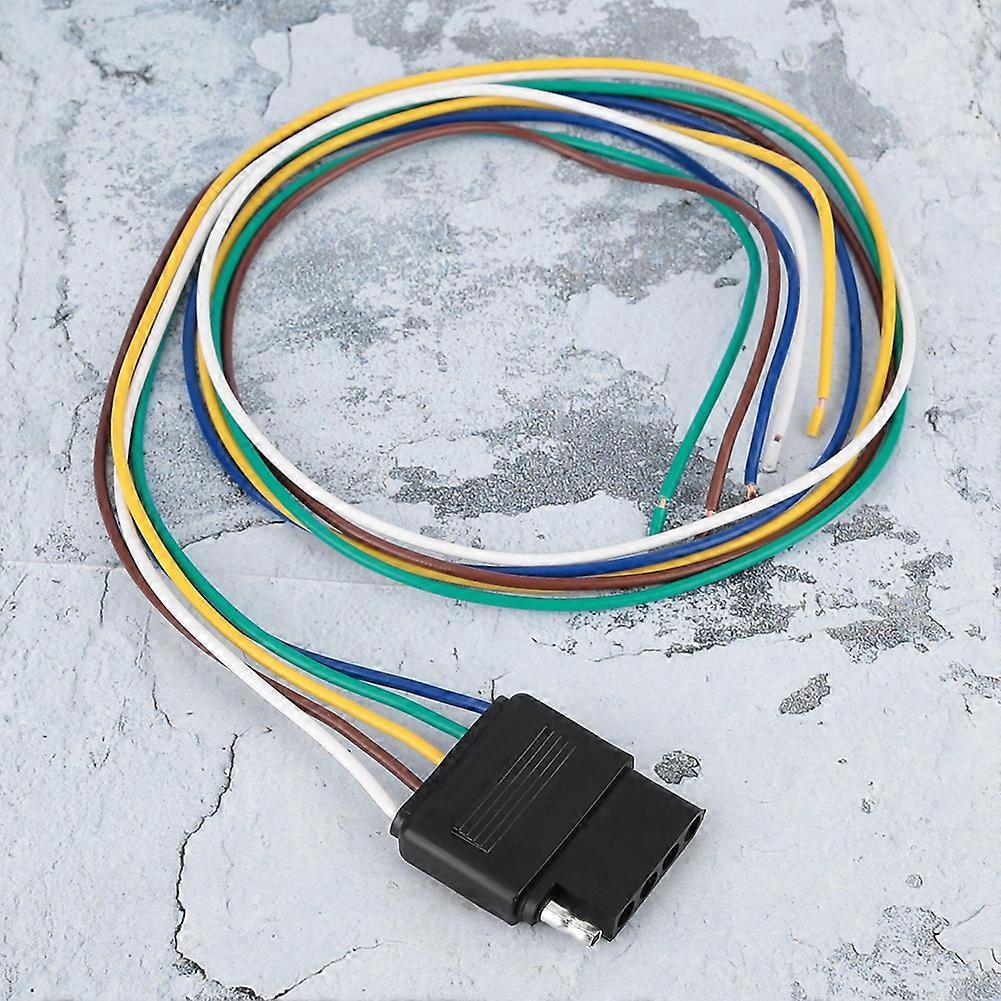 5-Way Flat Trailer Wire Harness Extension Connector Socket 36inch
