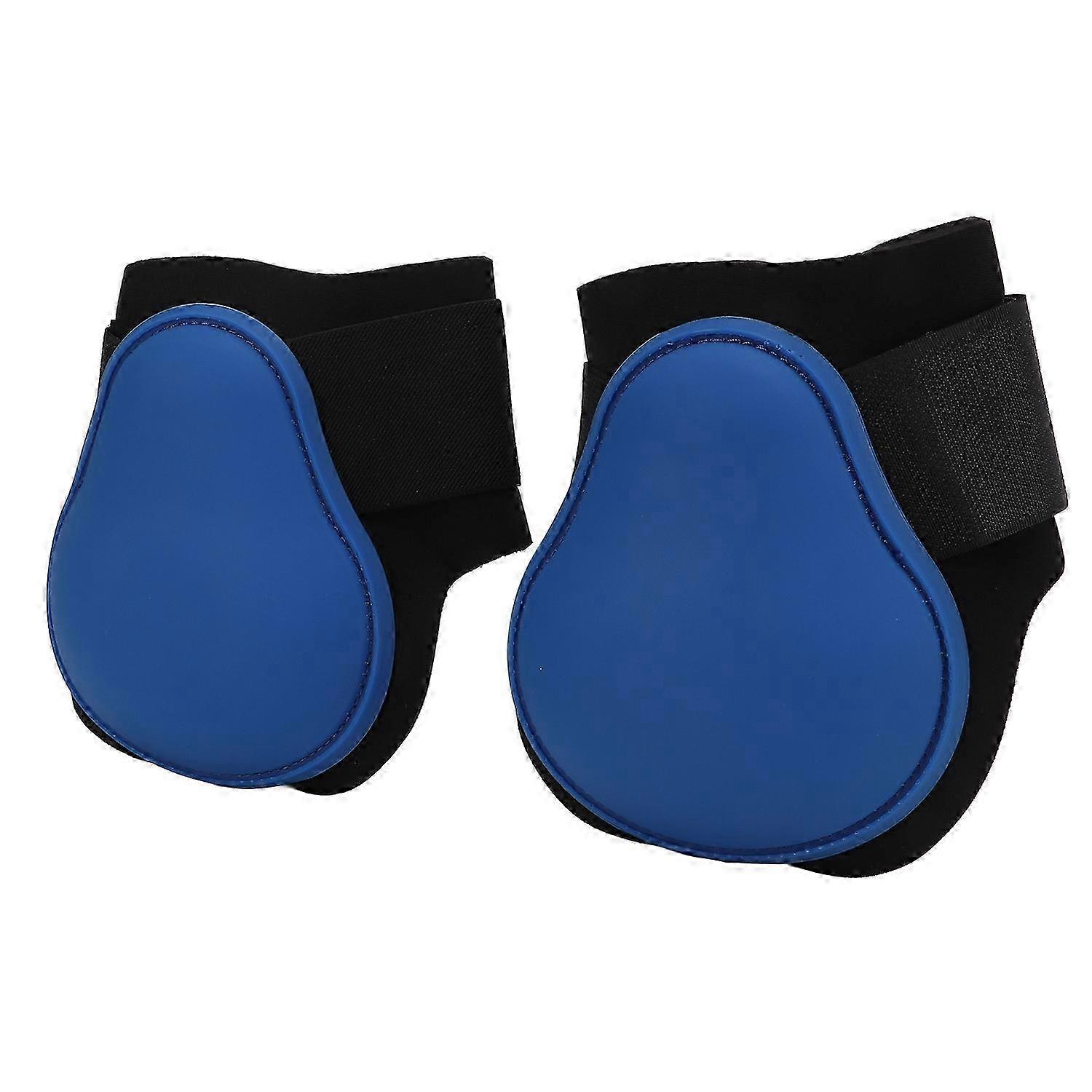 1 Pair Horse Tendon Boots Soft Prevent Slipping Easy to Stick PU Shell Horse Boots for HorsesBlue Hi