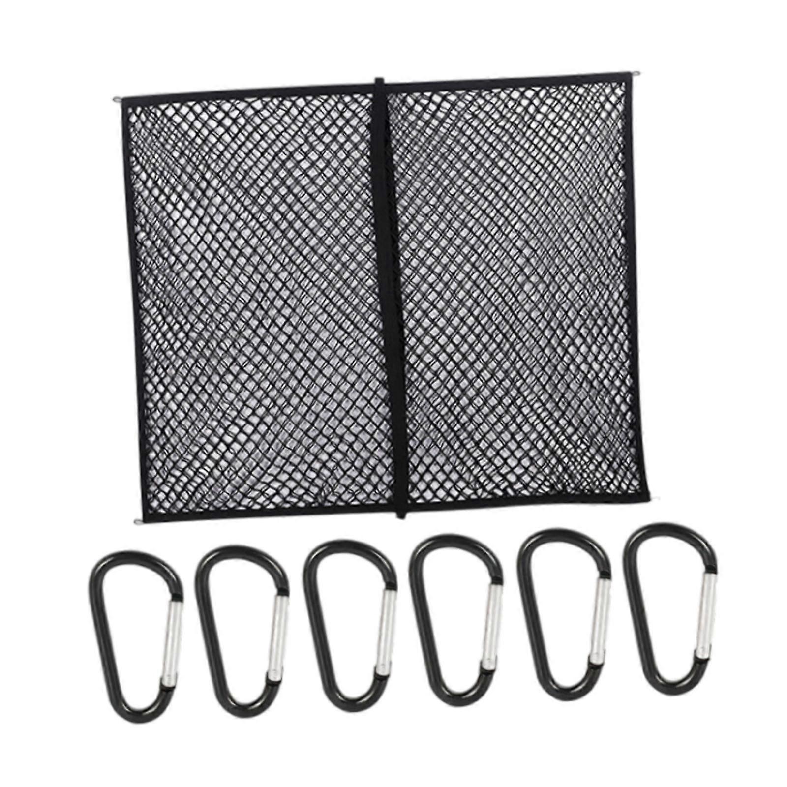 トラックベッドカーゴネットメッシュオーガナイザーナイロン素材簡単に取り付けられる伸縮性のある100cmx120cm