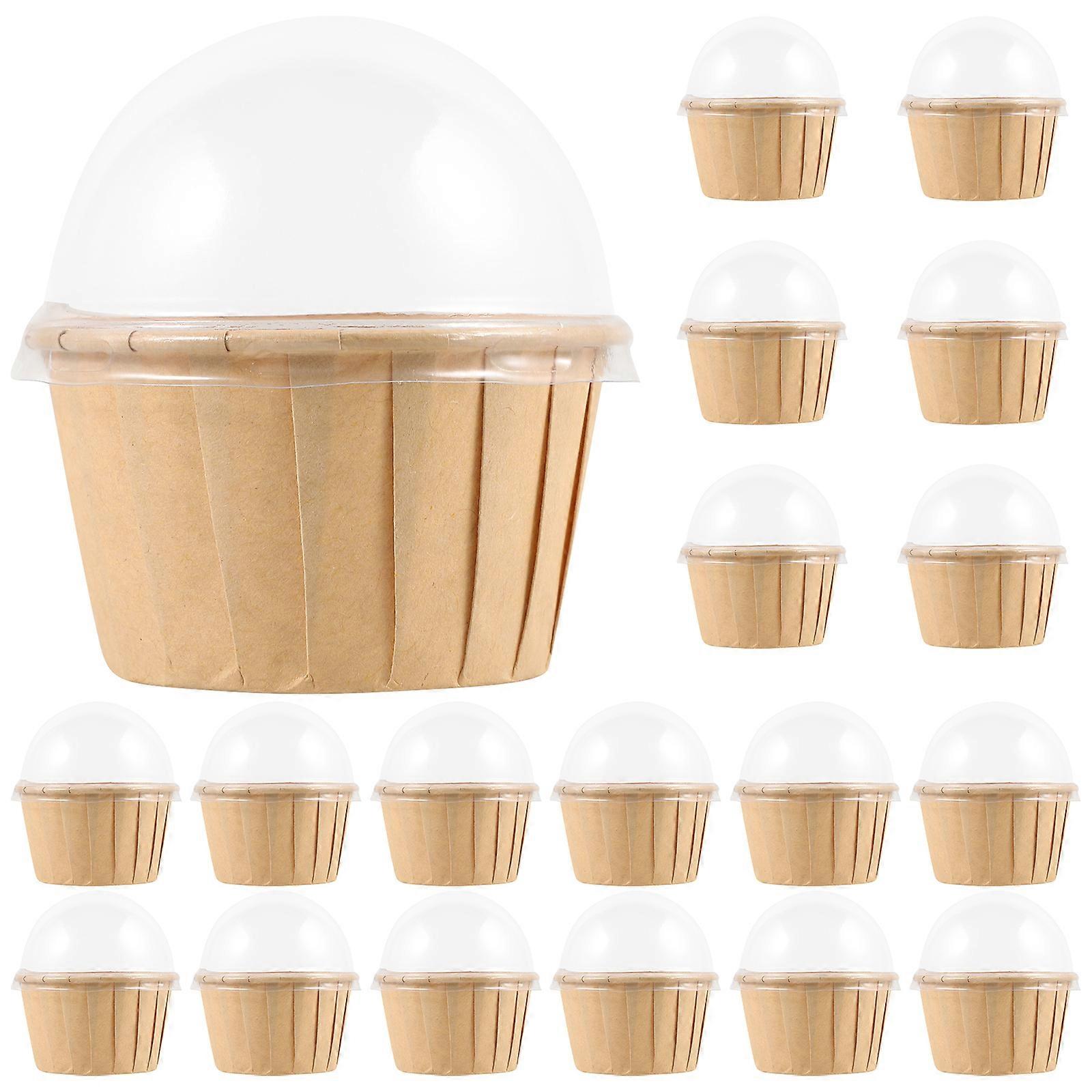 50pcs Cupcake Liner Paper Liners For Muffins Cupcakes Small Muffin Cupcake Wrapper Paper Cases with Lids