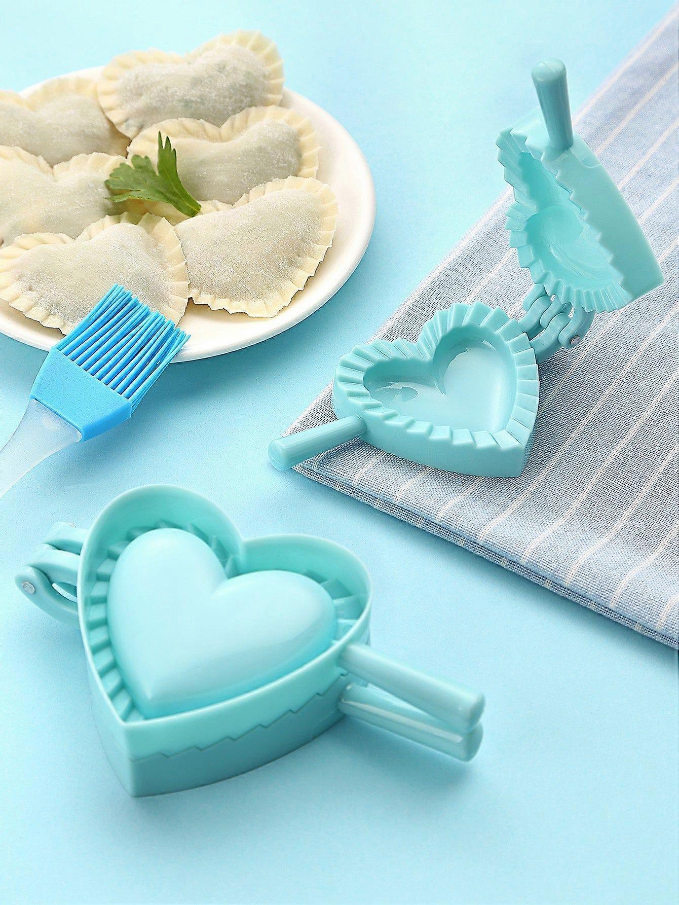 1 stk hjerteformet plastdumplingsform, kreativ solid slitesterk vaskbar dumpling maker press for kjøkken