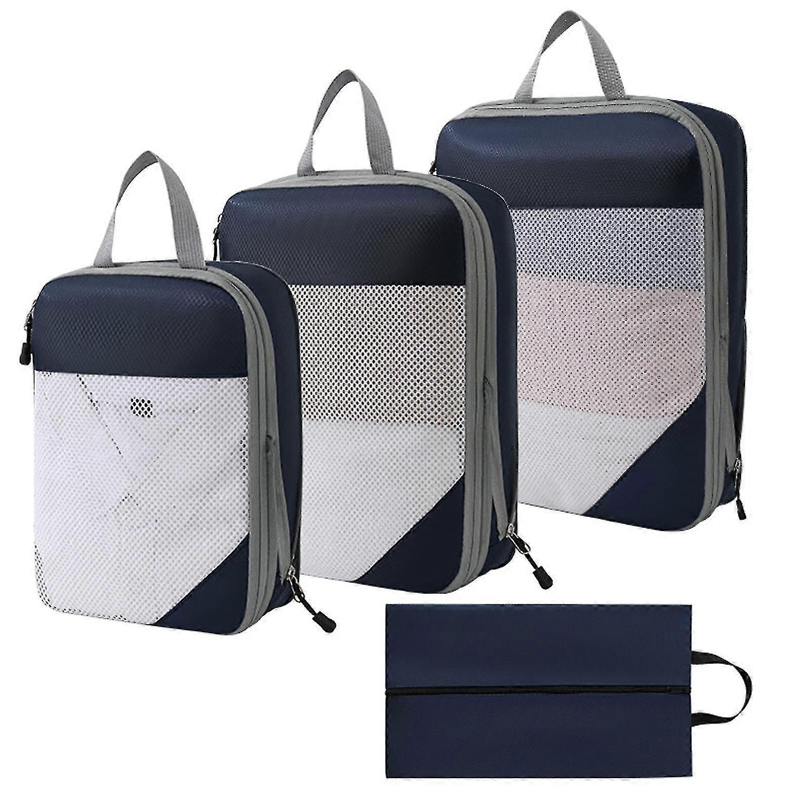 4 قطع ضغط التعبئة مكعبات للحقائب ، مكعبات ضغط قابلة للتوسيع حقيبة المنظم ، عرض 50٪