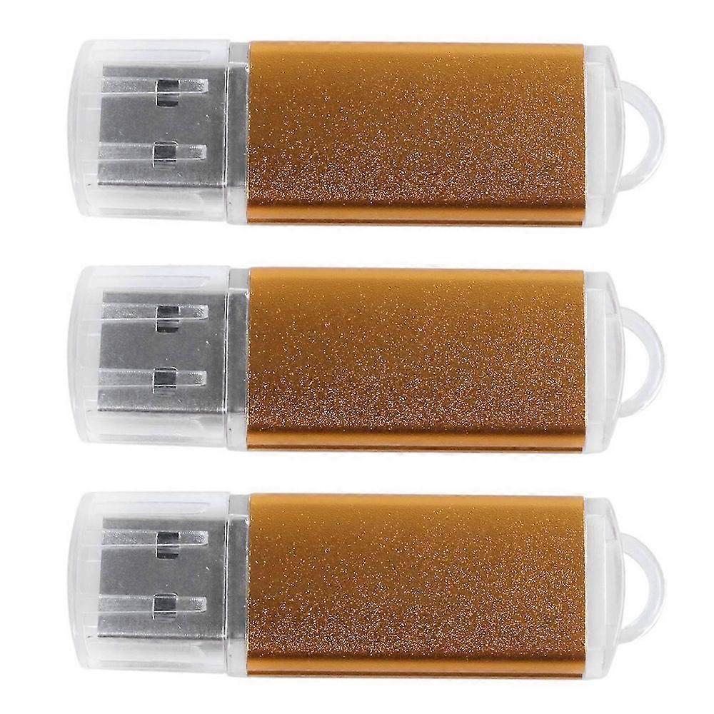 3X USB Memory Stick Flash Pen Drive U Disk suitable for PS3 PS4 PC TV Color:Golden Capacity:64MB