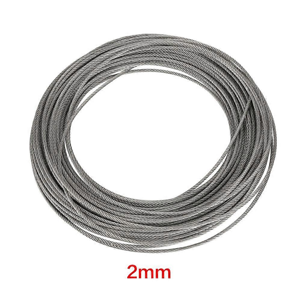 1Pc 20m 304 Stainless Steel Cable Wire Rope Hard Steel Wire for Fishing Lifting 2mm