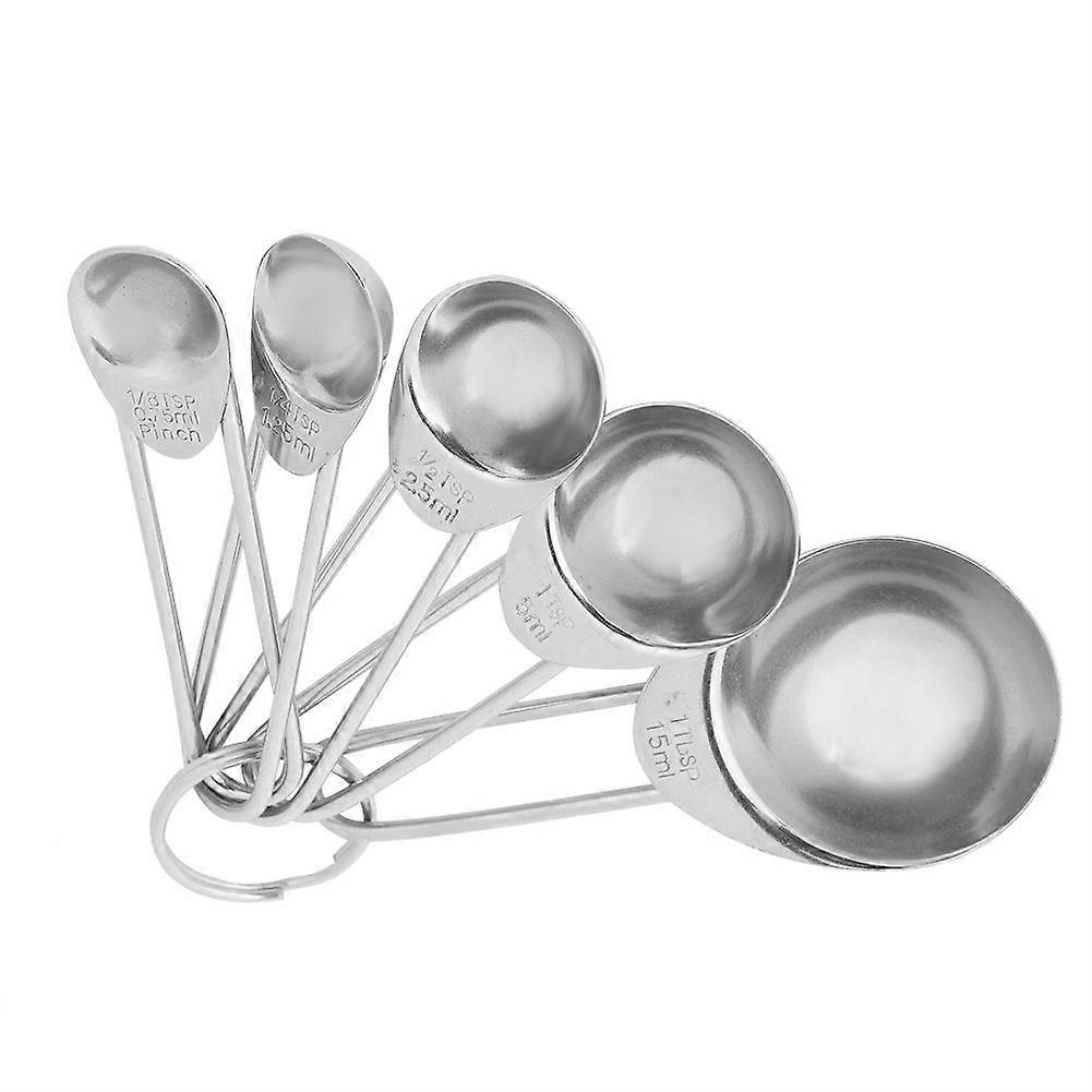 5Pcs Measuring Cups and Spoons Stainless Steel Kitchen Tool Baking Teaspoon