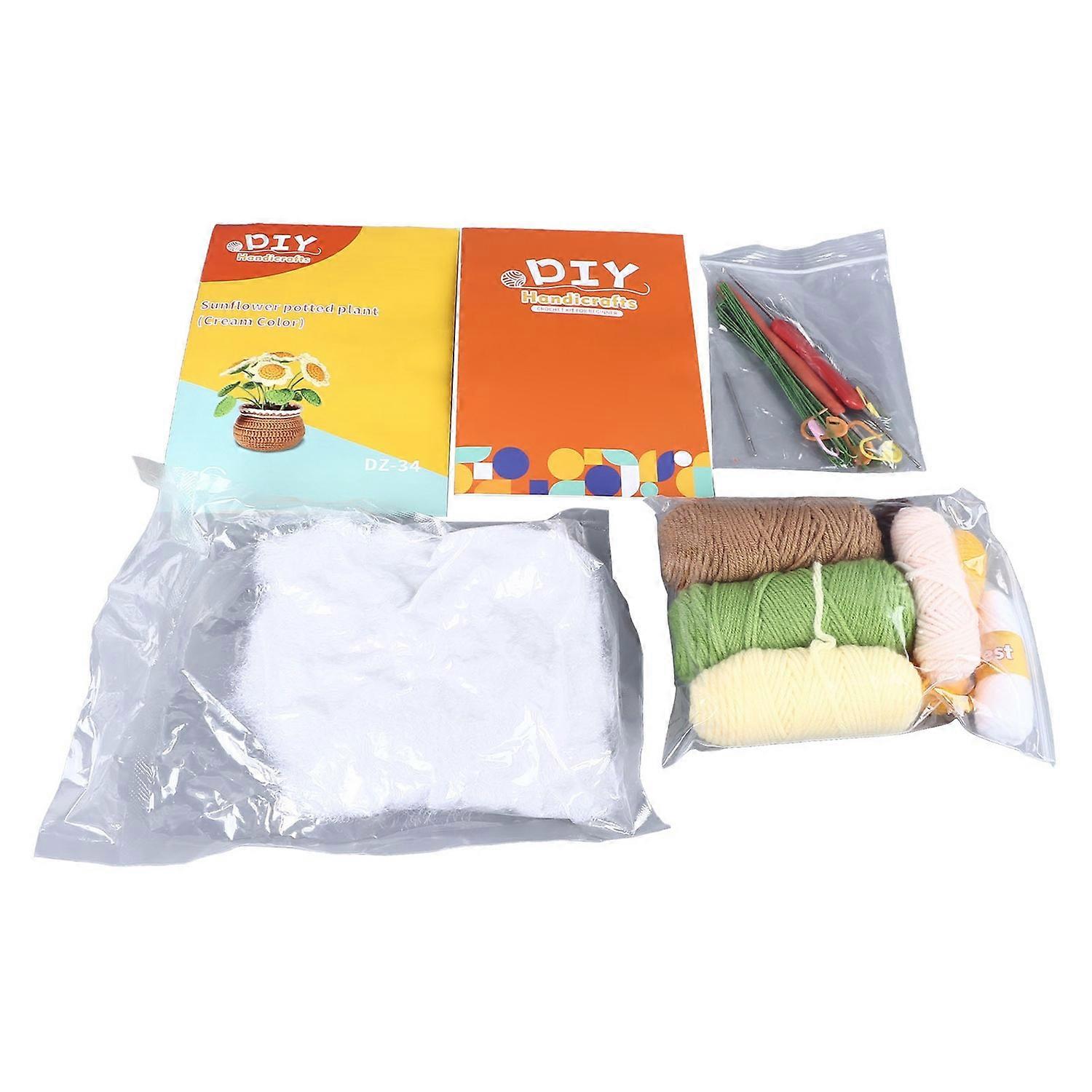 Sunflower Crochet Kit Interesting Educational Crochet Knitting Kit for Beginners DIY Craft Enthusias