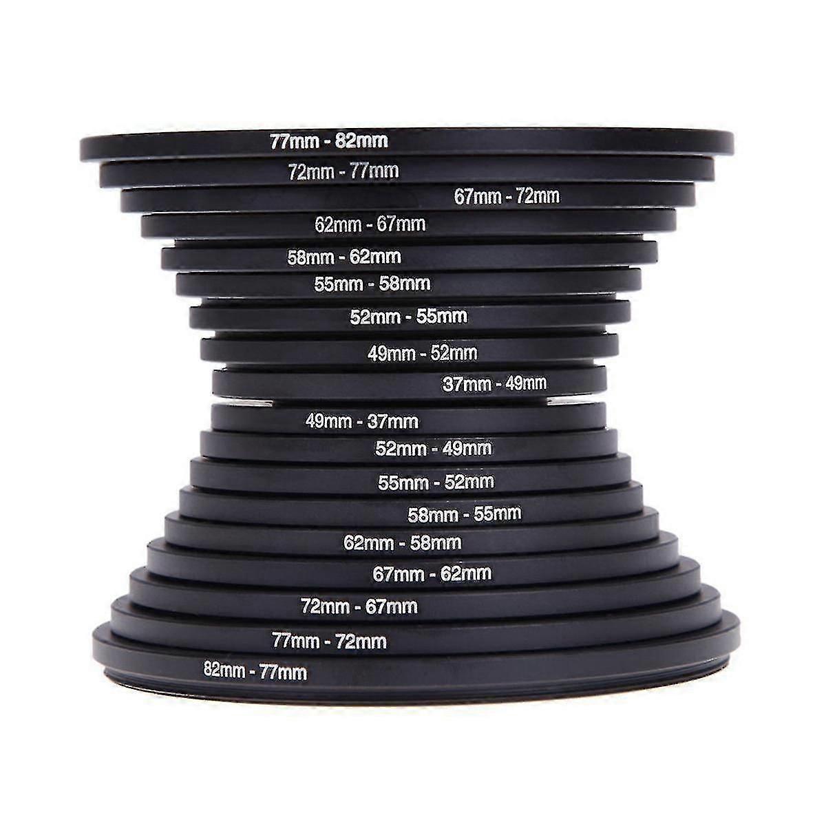 18pcs 37-82mm φακό φωτογραφική μηχανή mount προσαρμογέα φίλτρο δαχτυλιδιών που φωτογραφία μετατροπέα εξαρτήματα κάτω εύκολο