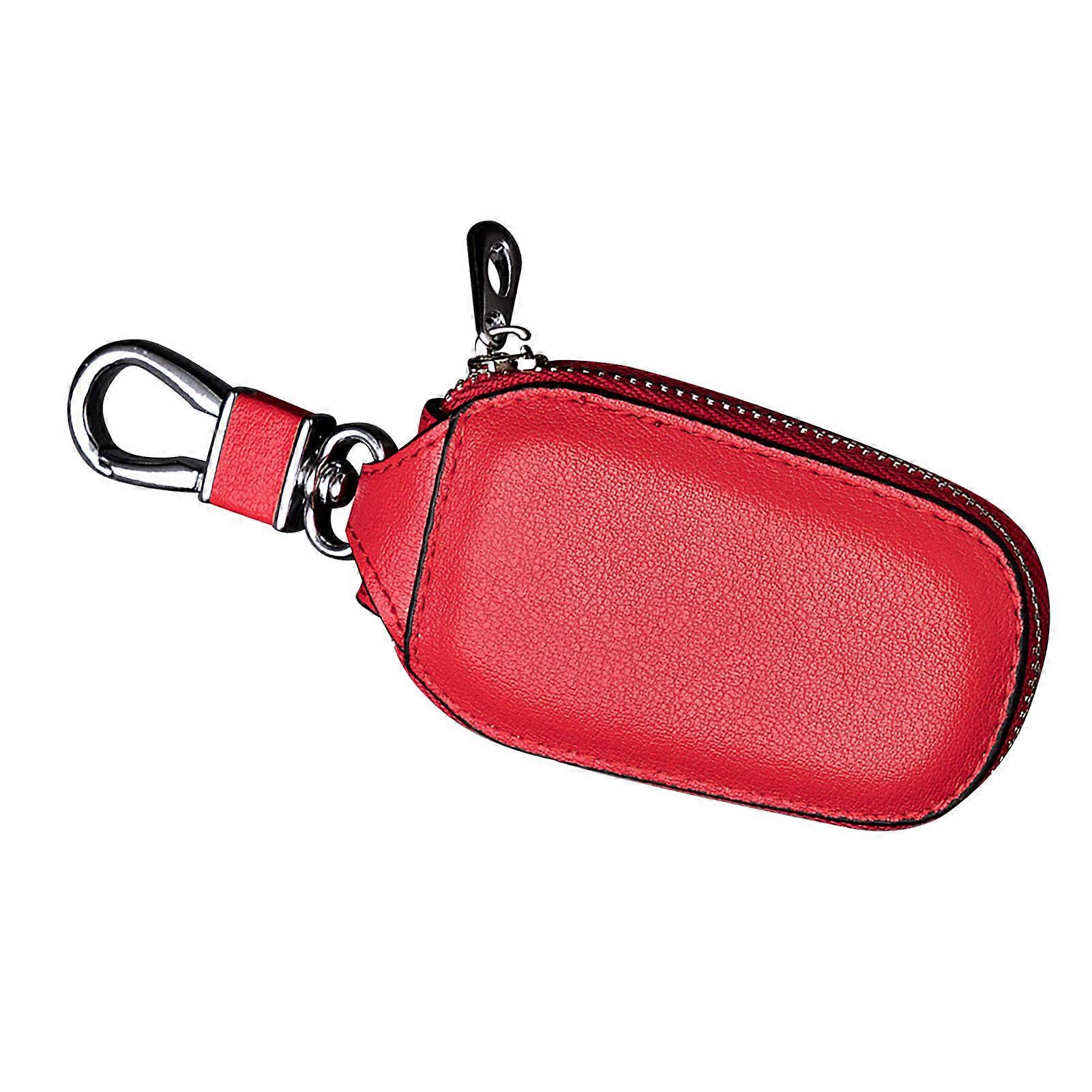 Versatile Large Capacity Car Key Fob Holder, Red Waist Hanging Durable Key Case for Home, Men, Office