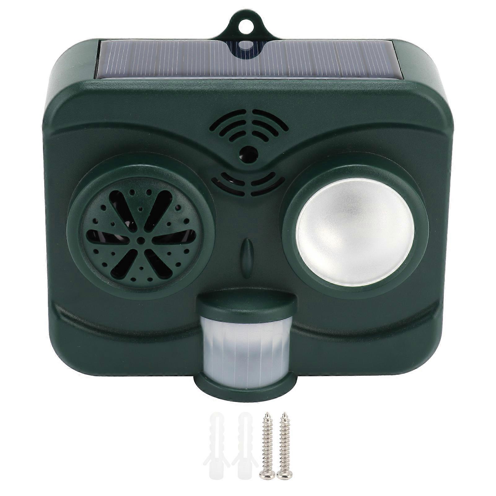 Ultrasonic Animal Repeller Solar Animal Mouse Expeller with Strobe LED Light for Outdoor Garden Yard