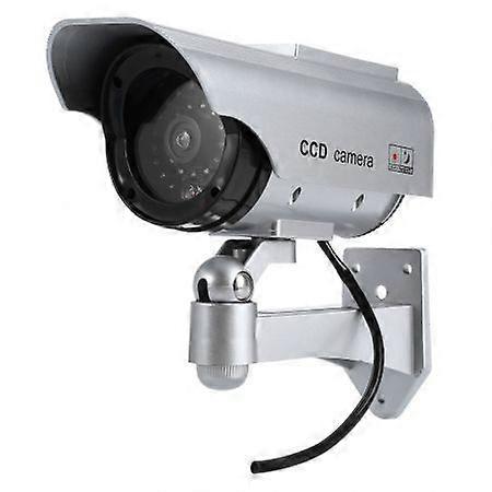 Realistic Solar-Powered Dummy CCTV Camera with Flashing Light