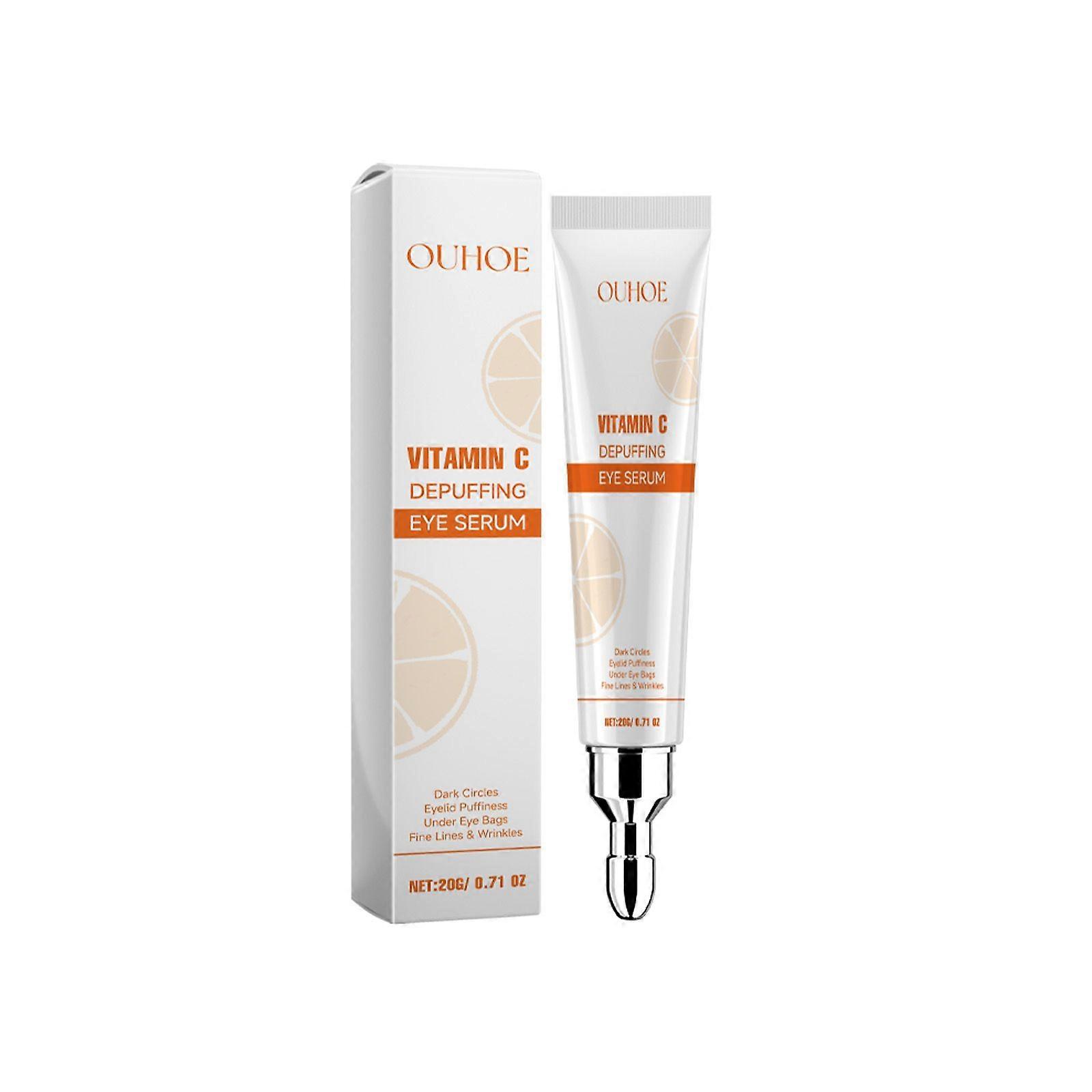 Vitamin C Depuffing Eye Serum, Smooth Fade Out Fine Lines Hydrating Moisturize Eye Skin Firming Eye Cream