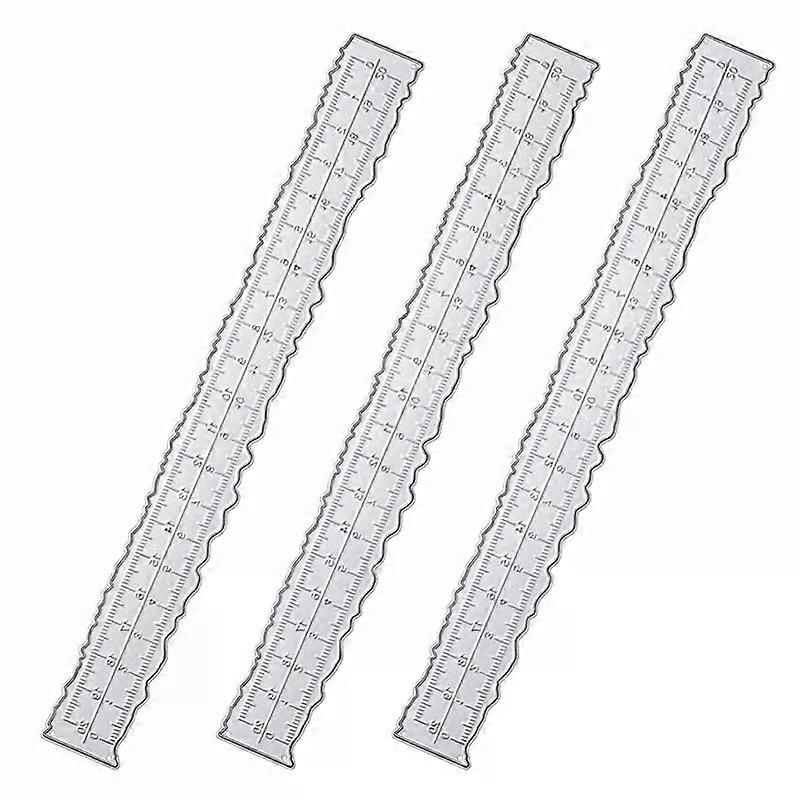 GTBL 3 Pieces 84 Inches Metal Irregular Edges Ruler Edges Ruler For Card Making Scrapbooking Craft Decor School Office Tools