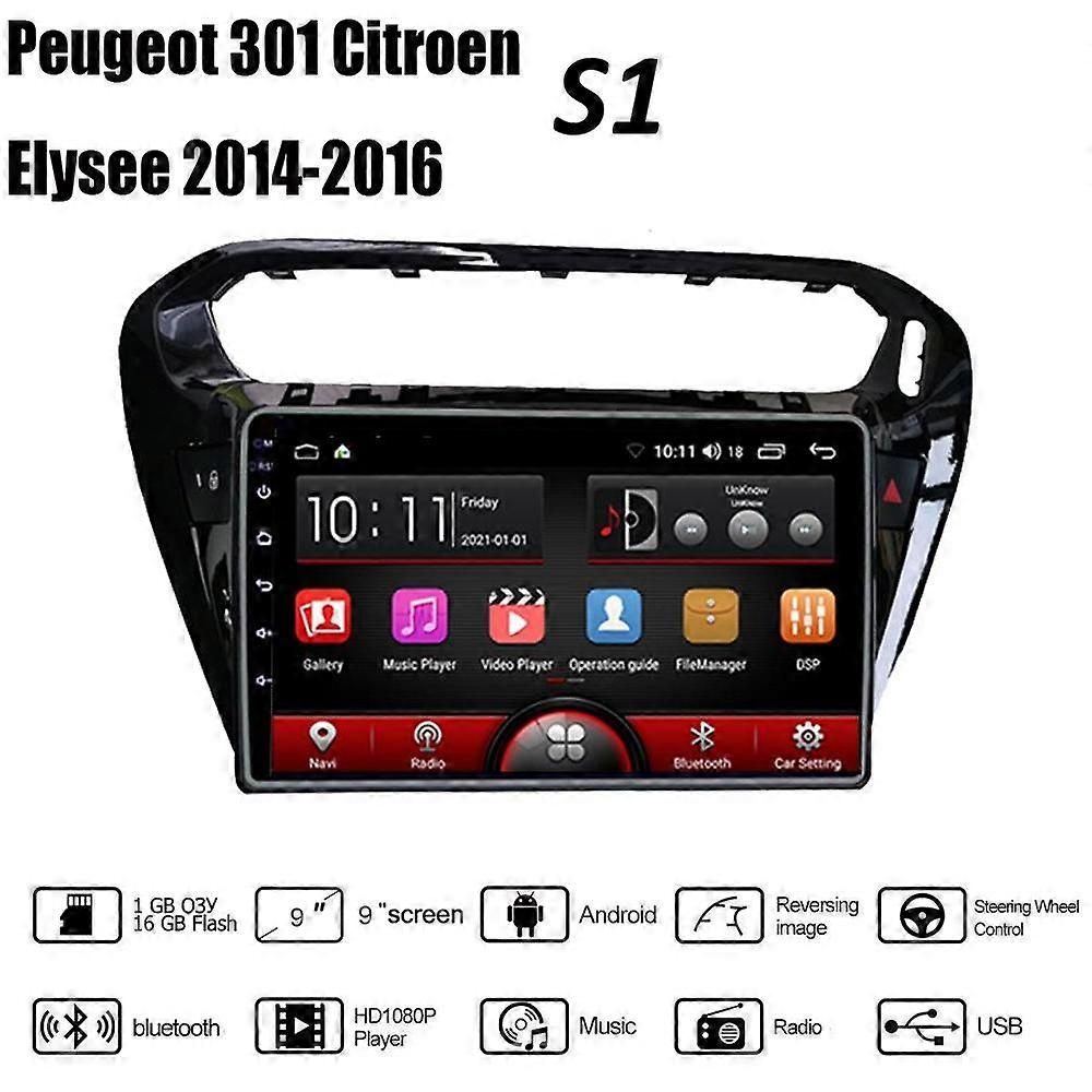 2din Android Car Radio for Peugeot 301 for Citroen Elysee 2013-2016 Stereo Car Multimedia Player Navigation WIFI 1+16GB